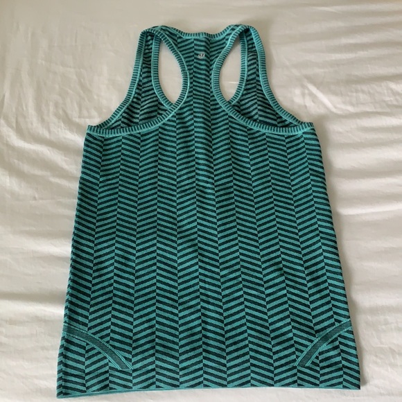 Lululemon Athletica Tops , Chevron Teal Swiftly Tech Racerback - Picture 3 of 5